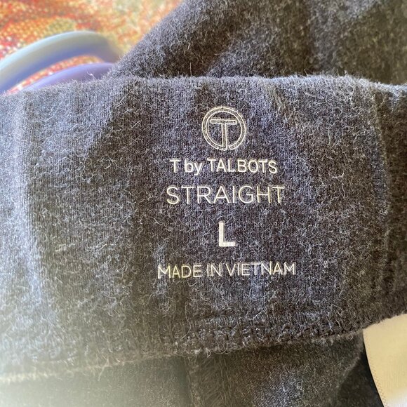 Women's T by Talbot Straight Track Pants Dark Heathered Gray Size Large - Picture 3 of 10